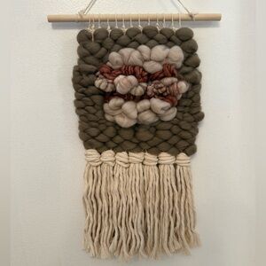 Handmade Original Woven Wall Hanging - Browns and Blush Roving